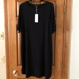 NWT Eileen Fisher Black Bateau Dress, size Large